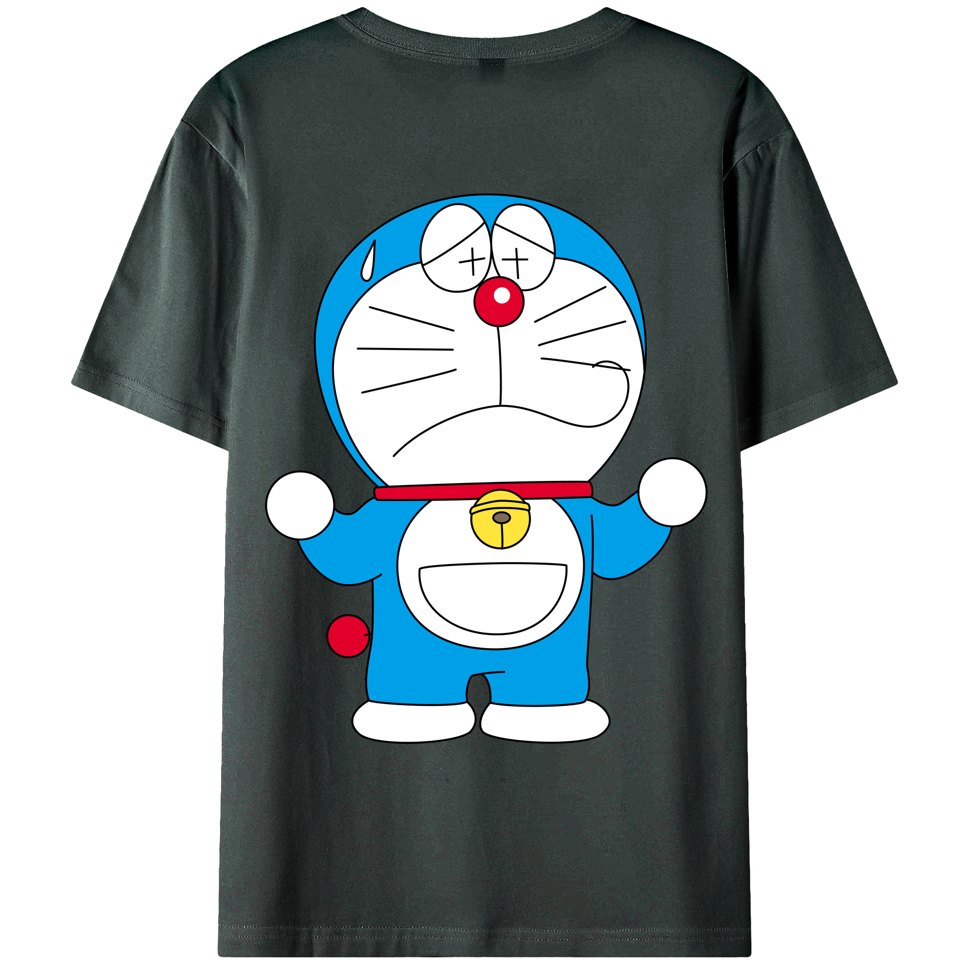 （画像用） ドラえもん Doraemon 綿100％ メンズ半袖Tシャツ（バックプリント） 通気性